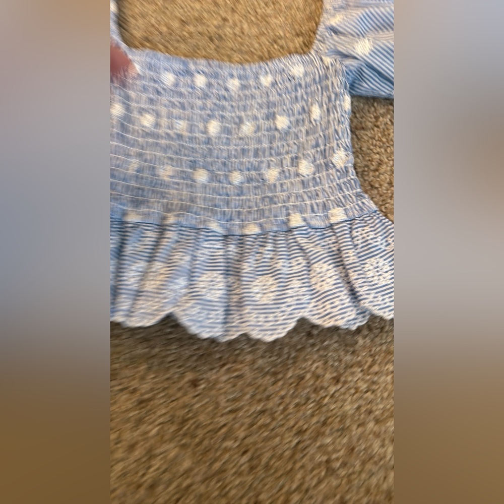 Blue Puff Sleeve Top - Picture 4 of 5